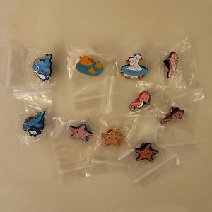 10 sea creatures pins, kawaii, seahorse, duck, starfish, dolphin brooches
